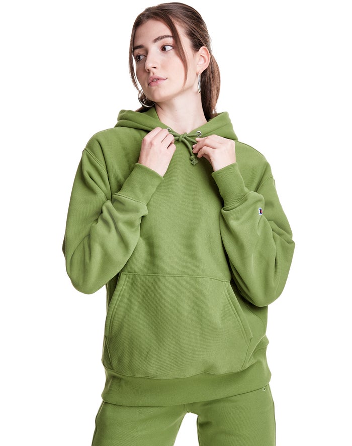 Champion Hoodie Dames - Groen - Reverse Weave Boyfriend ( 196057-GWN )